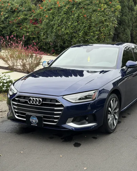 Navy Audi A4 after a full detail