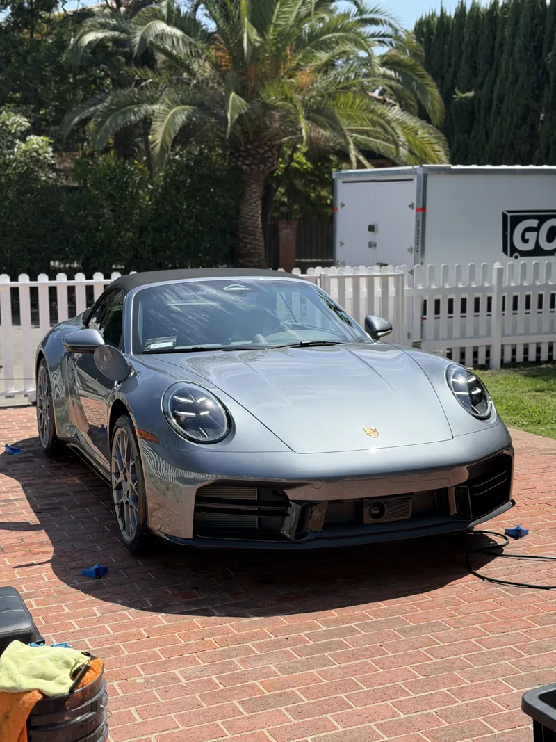 Porsche 911 paint after a clay bar treatment and sealant