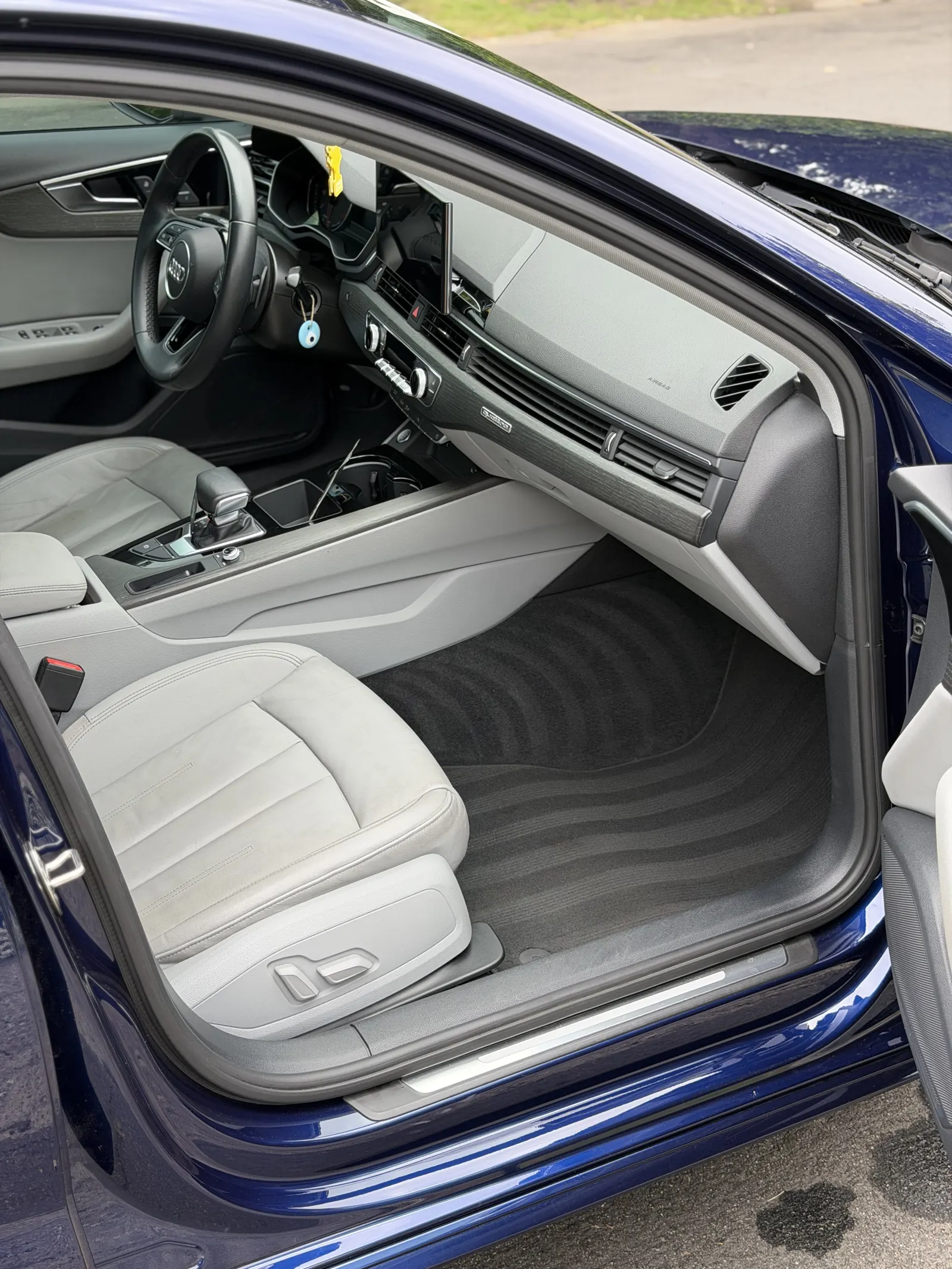 Audi A4 interior after a detail, seats and console clean